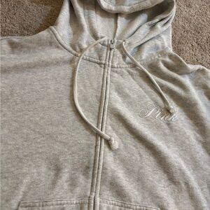 PINK Victoria's Secret Gray Zip-Up Hoodie